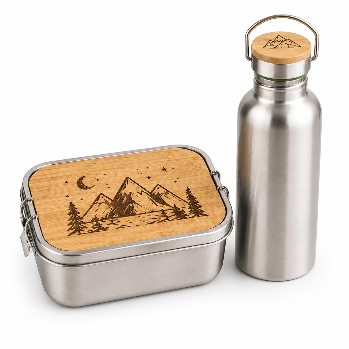 Entdecker – Jausenbox & Trinkflasche aus Edelstahl