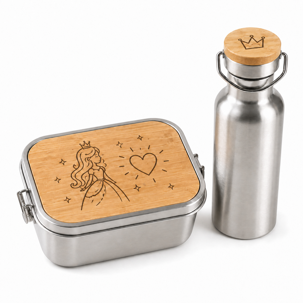 Einzigartige – Jausenbox & Trinkflasche aus Edelstahl