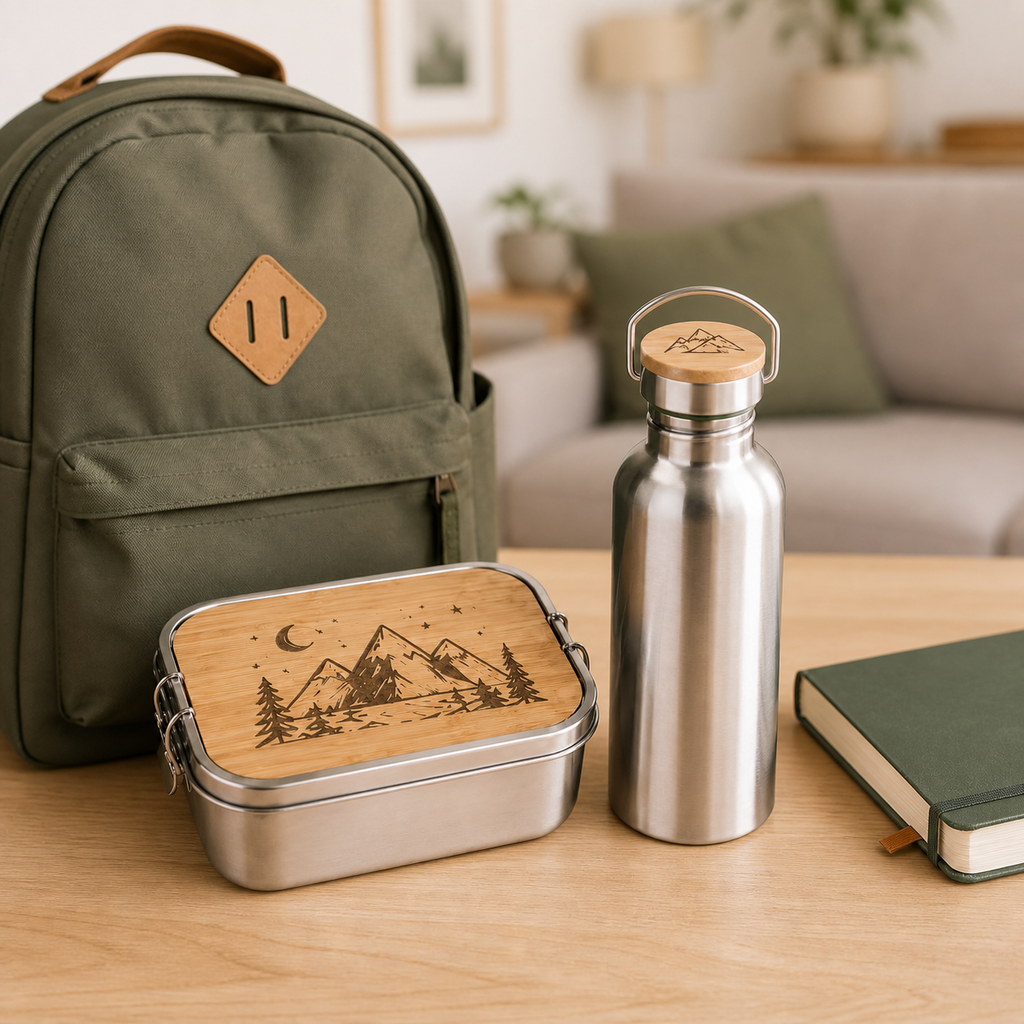 Entdecker – Jausenbox & Trinkflasche aus Edelstahl