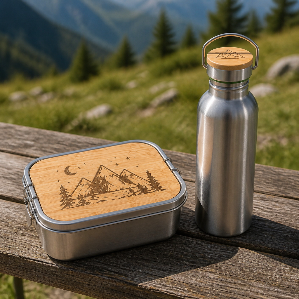 Entdecker – Jausenbox & Trinkflasche aus Edelstahl