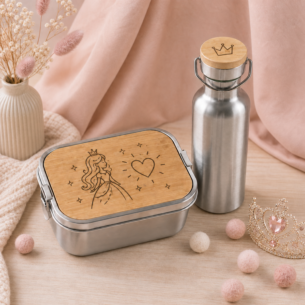 Einzigartige – Jausenbox & Trinkflasche aus Edelstahl