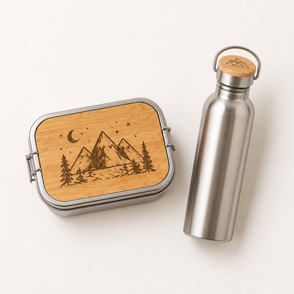 Entdecker – Jausenbox & Trinkflasche aus Edelstahl