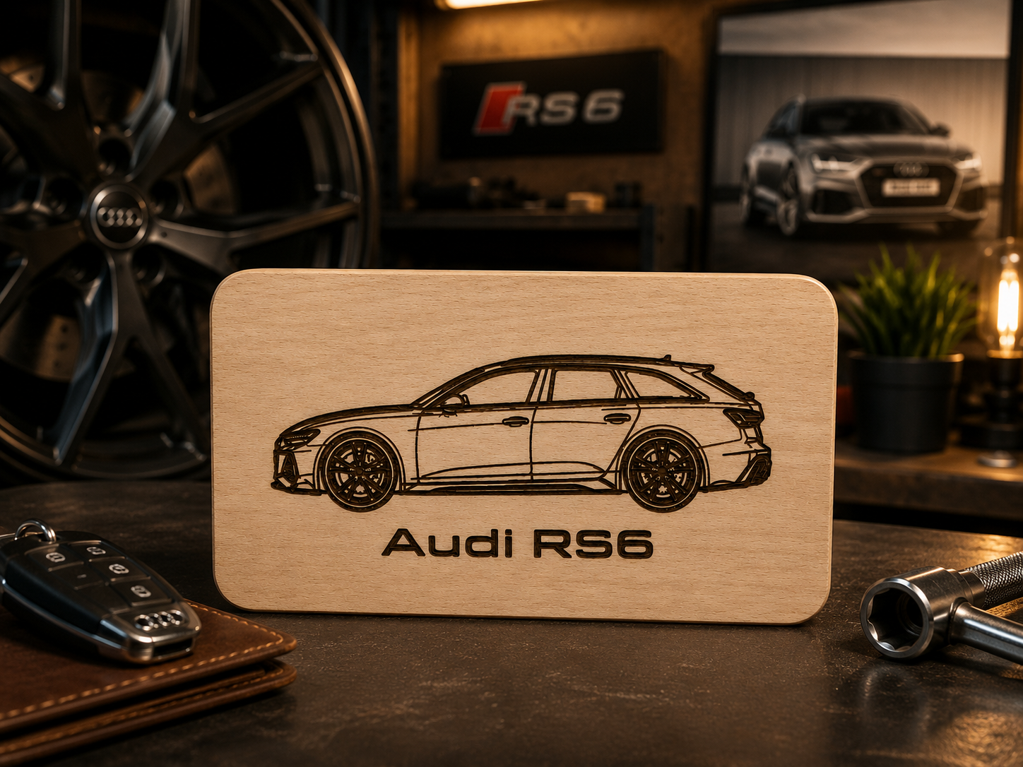 Holzschild "RS6"