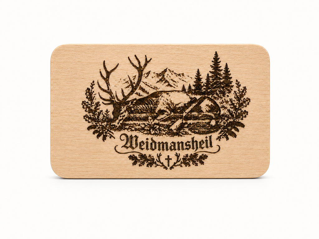 Holzschild "Weidmannsheil"