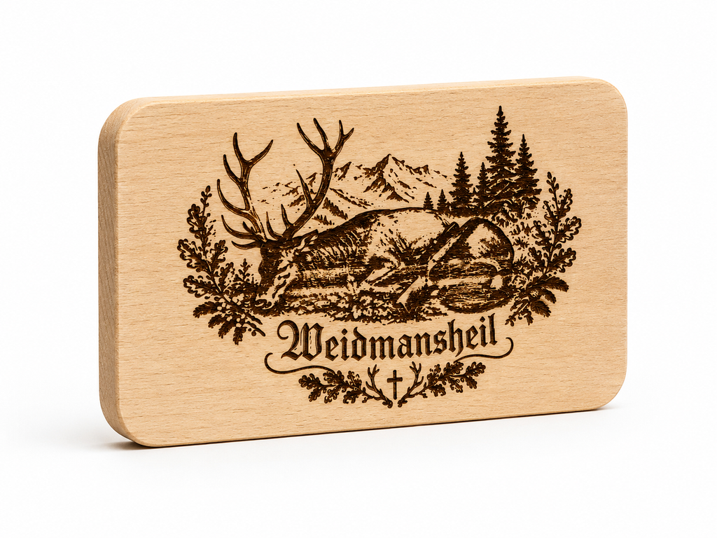 Holzschild "Weidmannsheil"